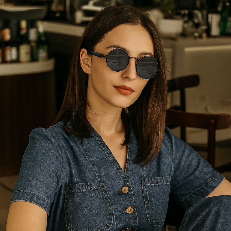 Óculos de Sol Redondo Feminino Fotocromático