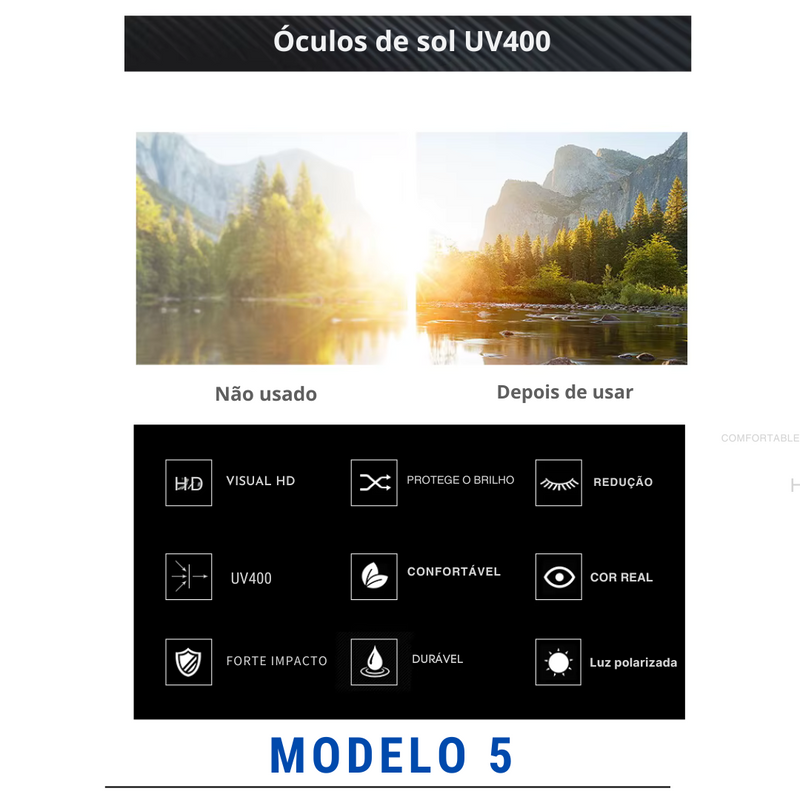 Óculos de Sol Esportivos TR-90 Masculino