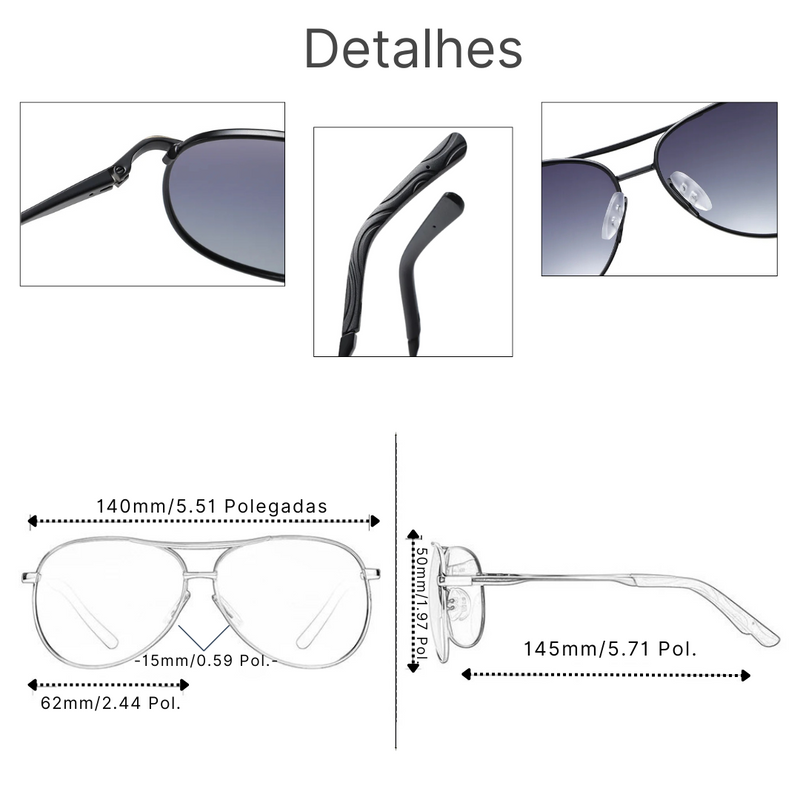Óculos de Sol Feminino Aviador