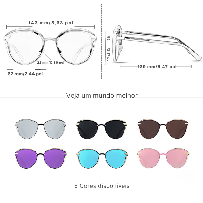 Óculos de Sol Feminino Gatinho LM