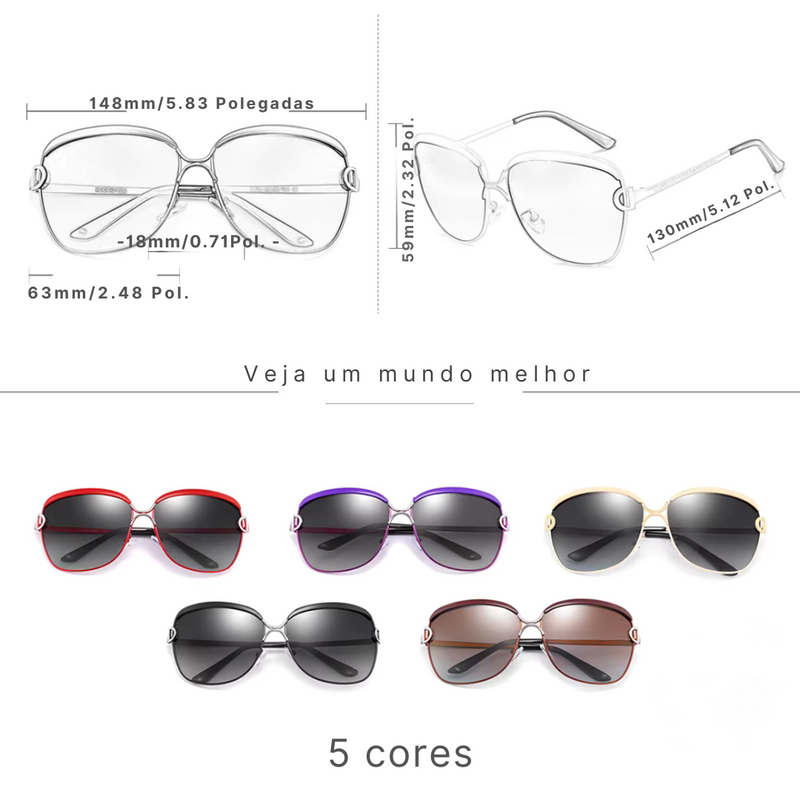 Óculos de Sol Feminino Quadrado Oversized