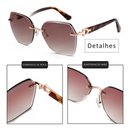 Óculos de Sol Feminino Quadrado Sem Aro