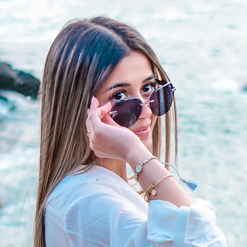 Óculos de Sol Feminino Quadrado Sem Aro