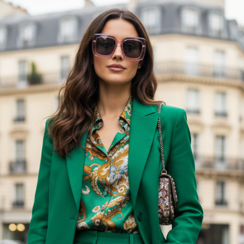 Óculos de Sol Quadrado Feminino Acetato