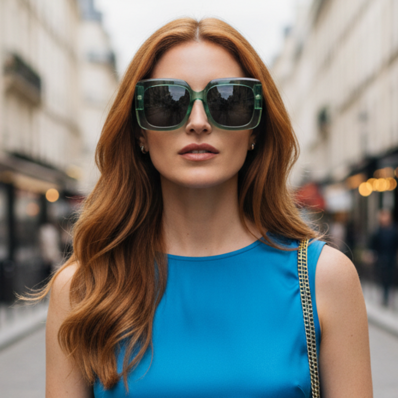 Óculos de Sol Quadrado Feminino Acetato