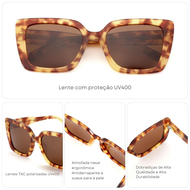 Óculos de Sol Quadrado Feminino eco-friendly