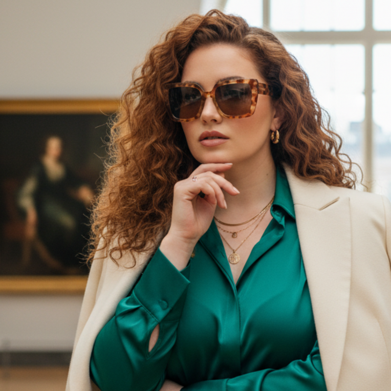 Óculos de Sol Quadrado Feminino eco-friendly