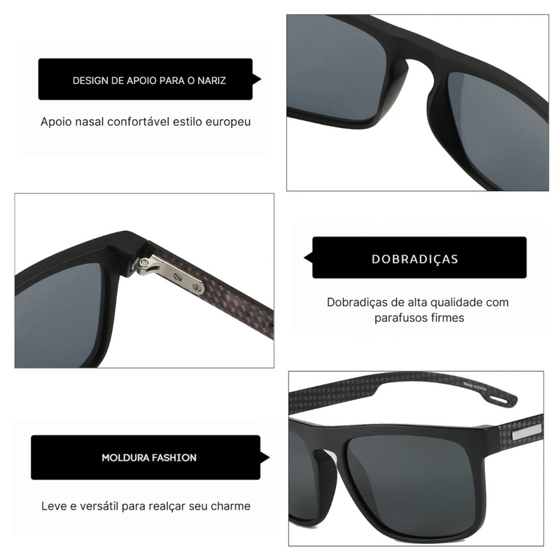 Óculos de Sol Quadrado Masculino