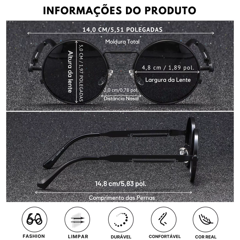 Óculos de Sol Redondo Feminino Fotocromático