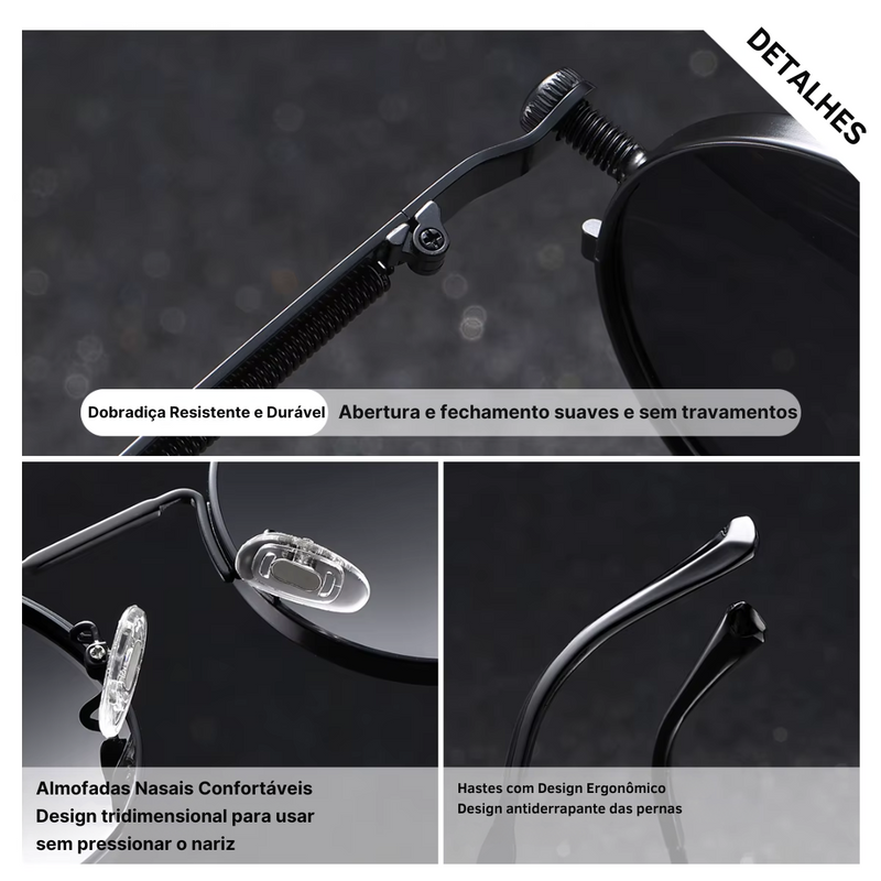 Óculos de Sol Redondo Feminino Fotocromático