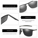 Óculos de Sol Unissex Polarizado Retangular