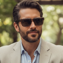 Óculos de sol unissex estilo retangular UV400