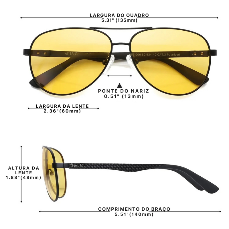 Óculos de Sol Aviador Masculino Alumínio