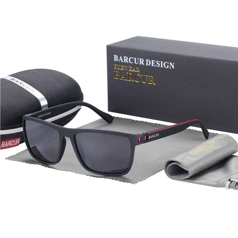 Óculos de Sol Masculino Retangular Polarizado UV400