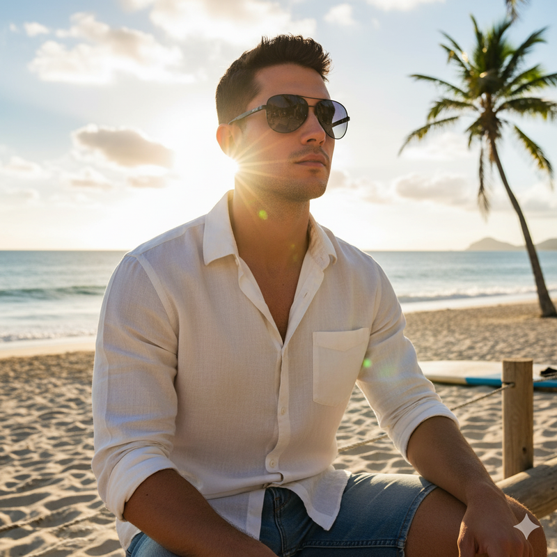 Óculos de Sol Aviador Masculino Carbono